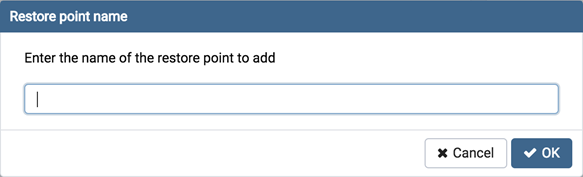 Restore point dialog