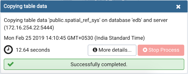 Import Export data completion notification