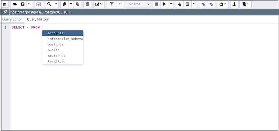 sqleditor on pgadmin4 sqleditor on pgadmin4