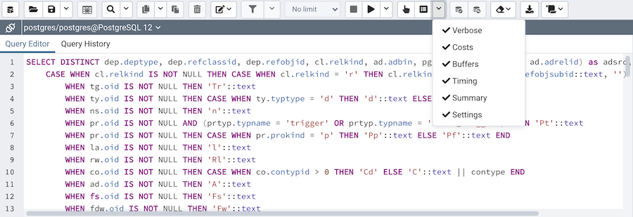 Query Tool — pgAdmin 4 5.6 documentation