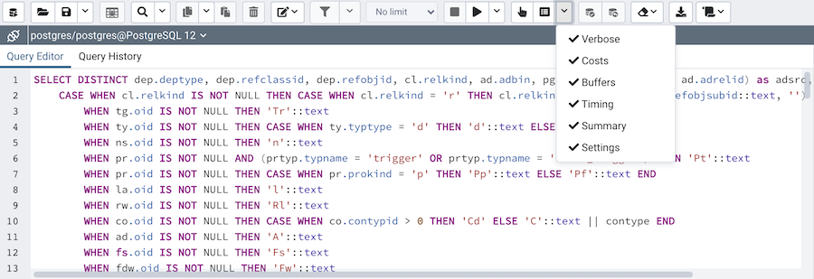 pgadmin 4 delete pending queries