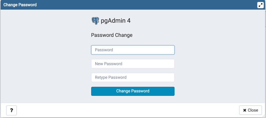 pgadmin 4 change password incorrect padding