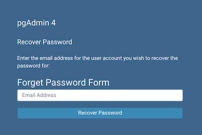 pgAdmin recover login password