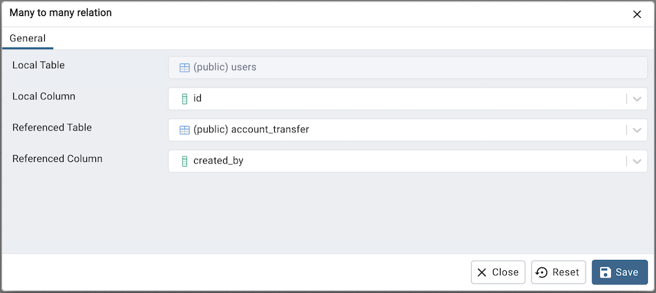 ERD tool MM dialog