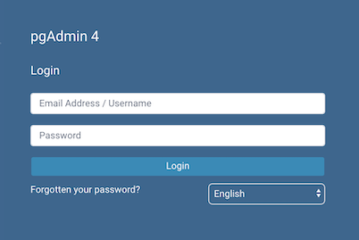 pgAdmin login dialog