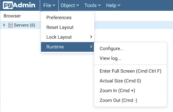 Runtime Menu