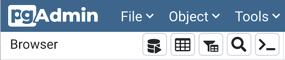 pgAdmin Toolbar