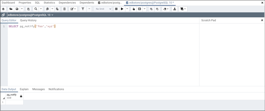 Query tool notifications notify
