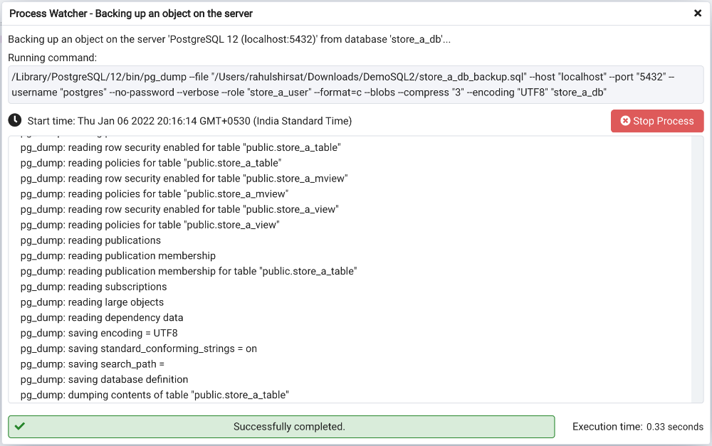 Backup process watcher