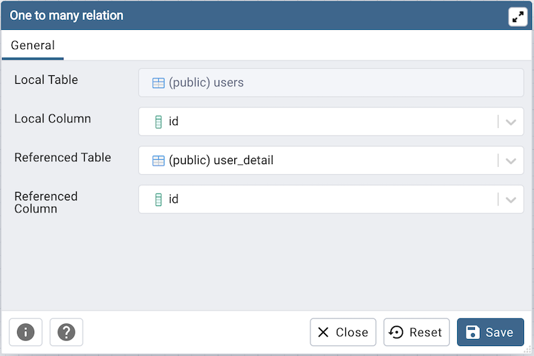 ERD tool 1M dialog
