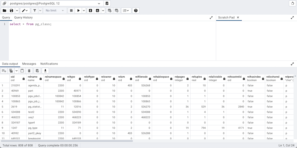 Query tool window