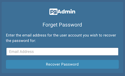pgAdmin recover login password