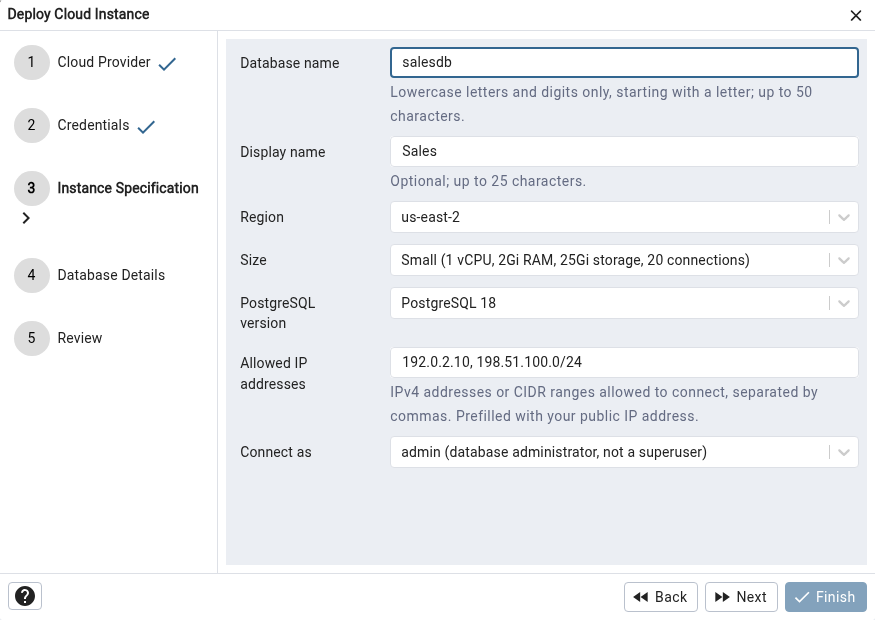 pgEdge Starfleet instance specification