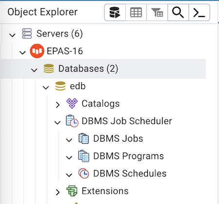 DBMS Job Scheduler Object Browser