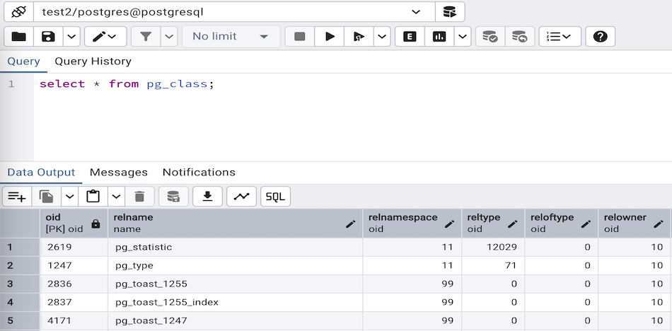 Query tool editable and read-only columns